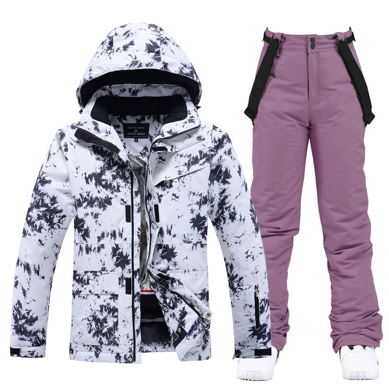 Dames Waterdichte Warme Trendy Ski Overall Set met Print | Vessa