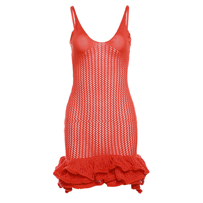 Dames Luchtige Mini Jurk met V-hals en Ruches | Nona