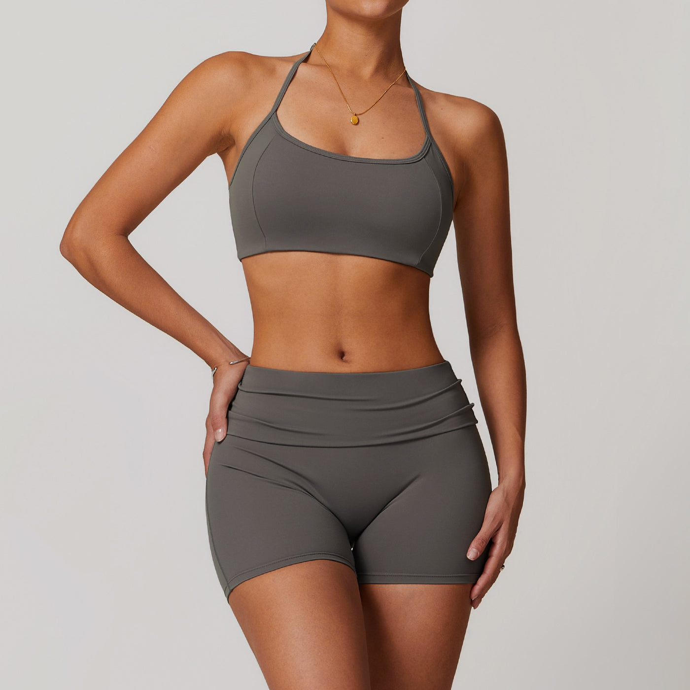 Dames Tweedelige Sneldrogend Naadloze Sportieve Yoga Set met Short en Top | Damila