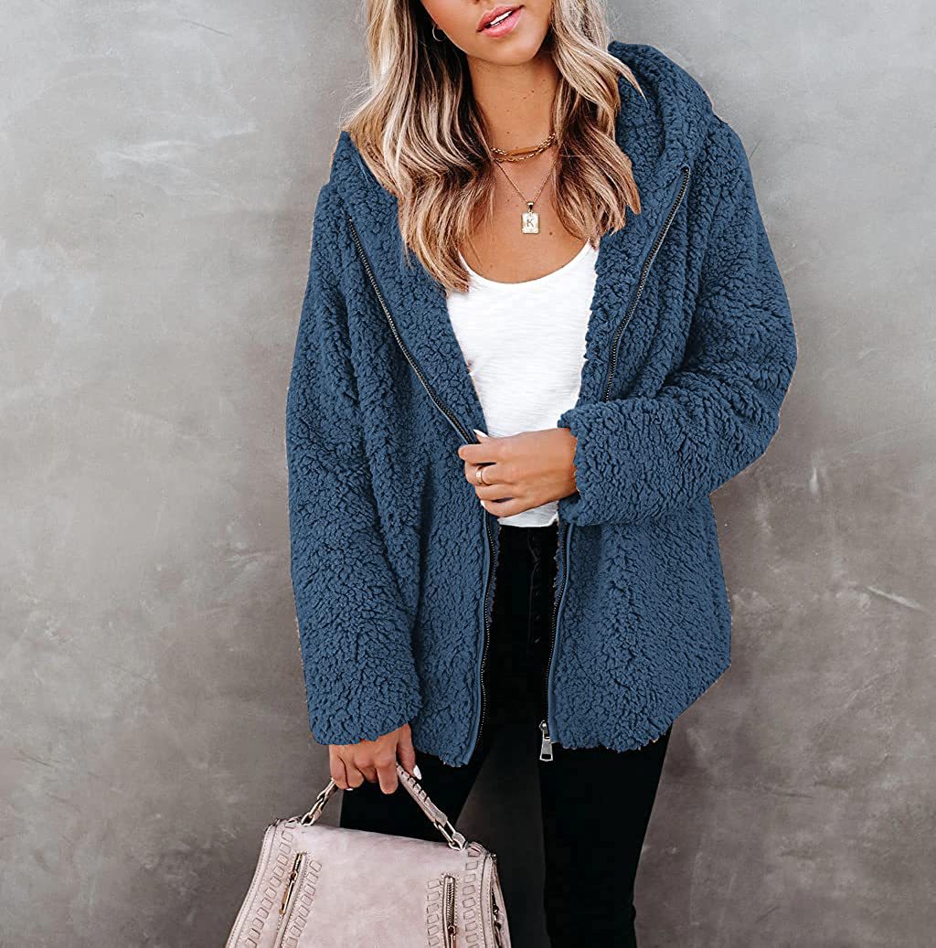 Dames Comfortabele Stijlvolle Teddy Fleece Vest met Rits en Capuchon | Sreviana