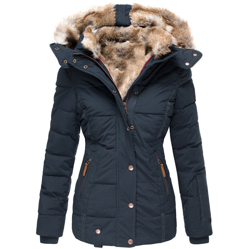 Dames winterjas met warme bontvoering - Getailleerd model met capuchon | Bay