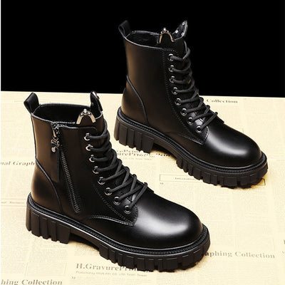 Dames Trendy Boots met Rits Detail en Veters | Erica