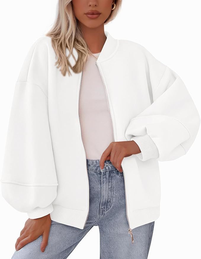 Dames Tijdloze Sportieve Oversized Bomber Jack met Rits | Boraisa