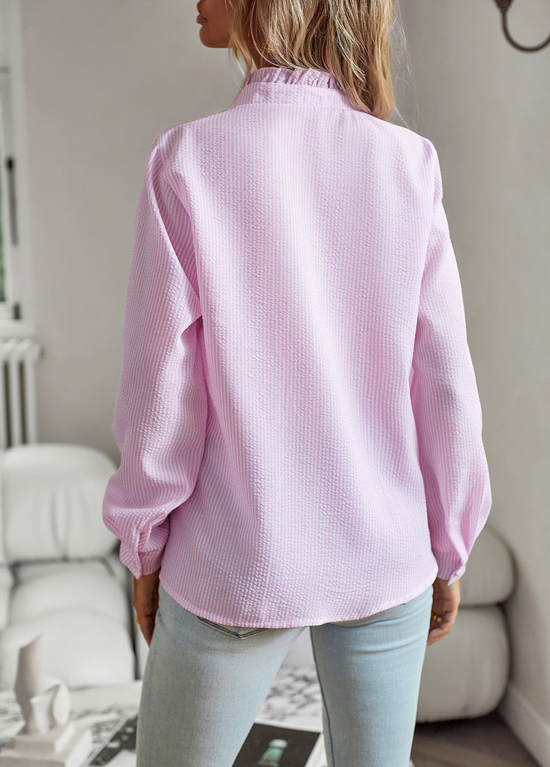 Dames Elegante Fijn Geweven Blouse met Ruches | Helena