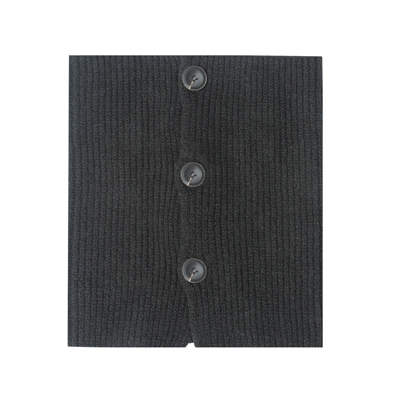 Dames Eigentijdse Warme Gebreide Col Sjaal met Knopen | Laverne