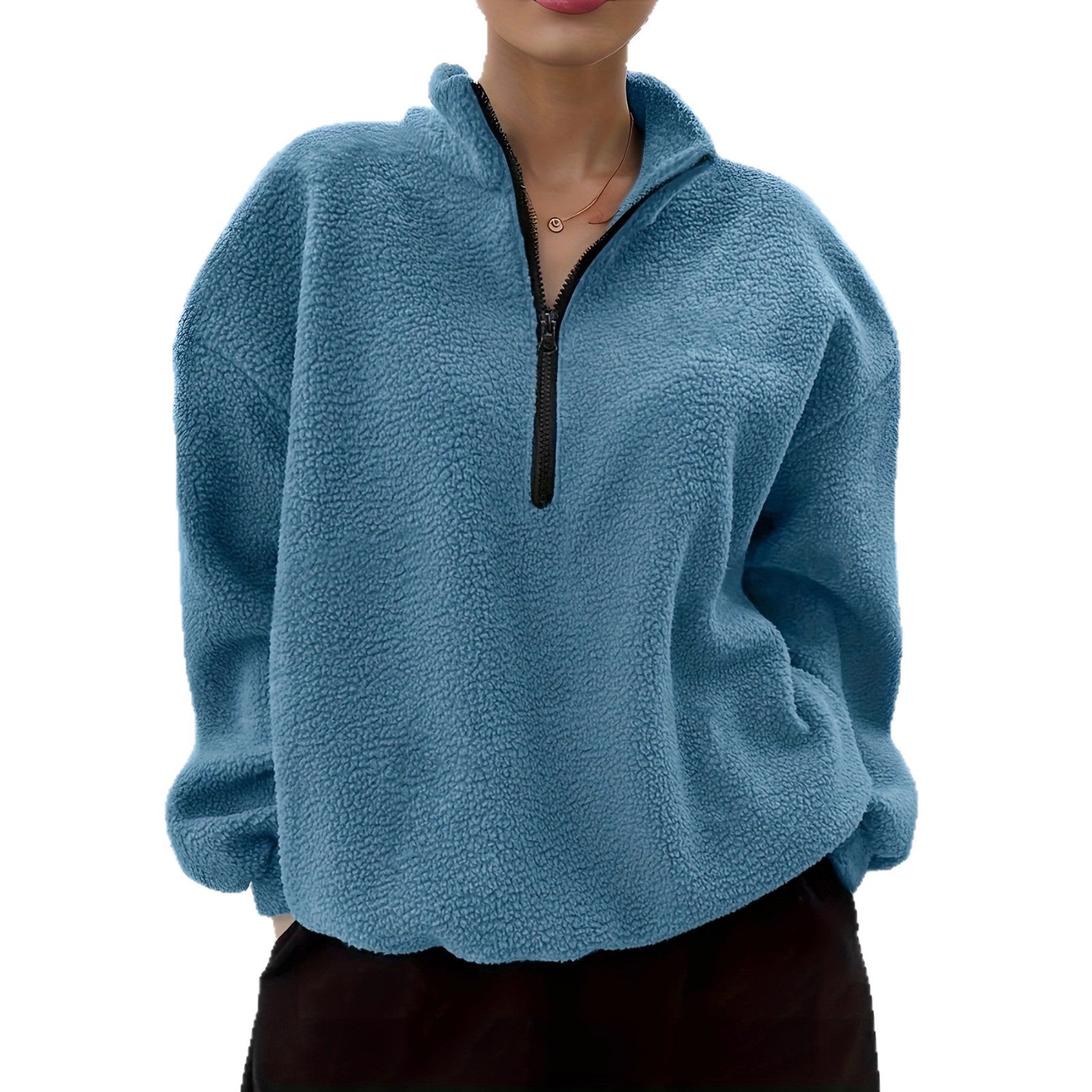 Dames warme fleece trui met halve rits | Sorella