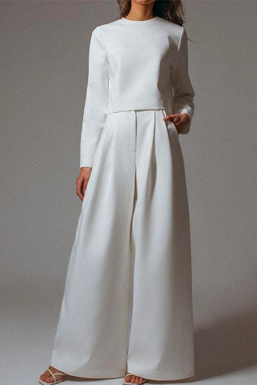 Dames Co-Ord Set met Wijde Broek en Lange Mouw Top | Devani