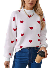 Dames Elegante Stijlvolle Zachte Hartjes Trui | Reggy