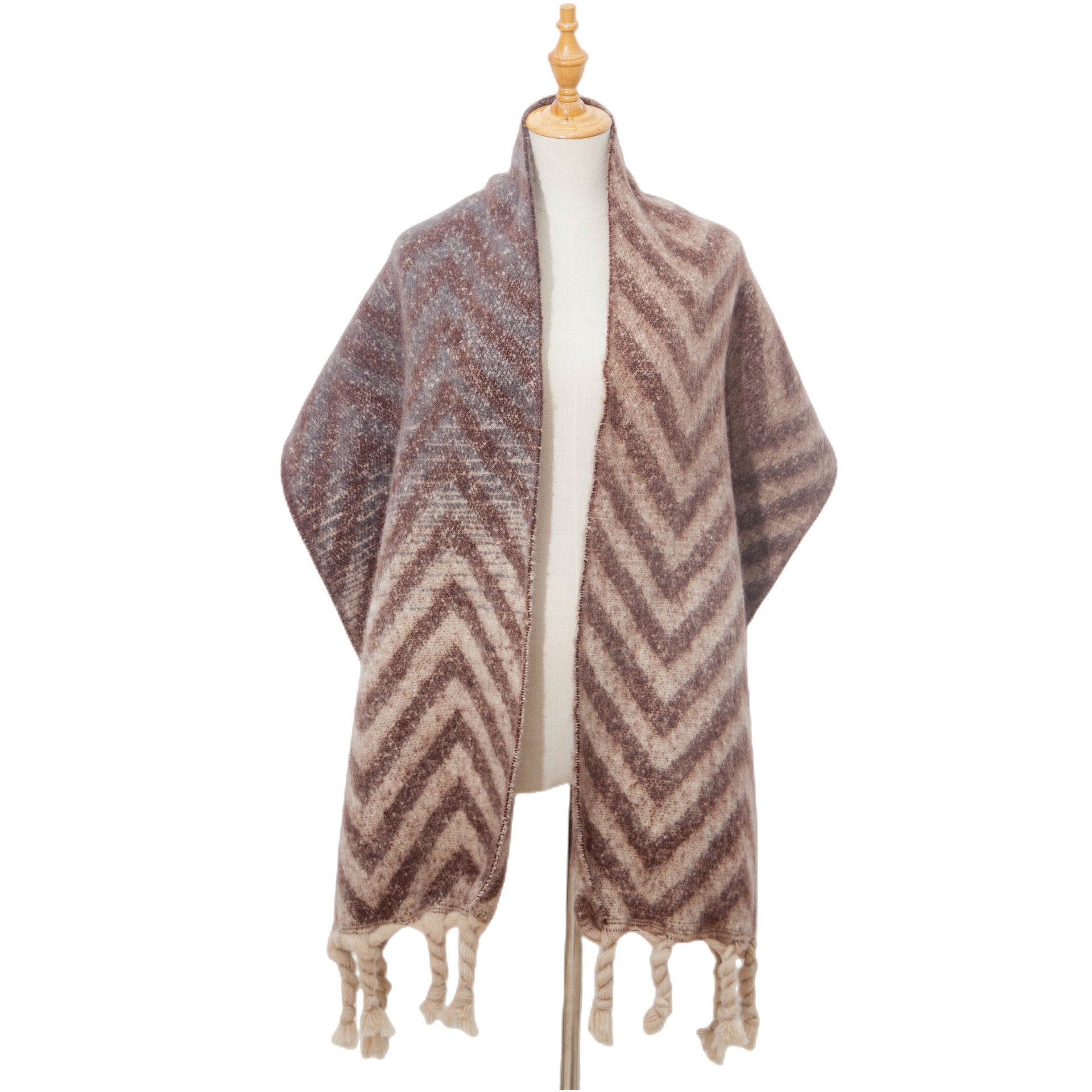 Dames Warm Gebreide Sjaal met Zigzagpatroon | Loraine