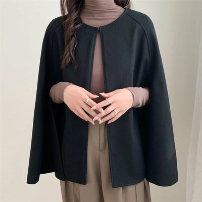 Dames Elegante Stijlvolle Wollen Cape Jas | Leanne