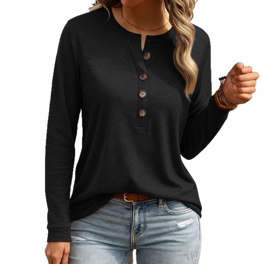 Dames Basic Casual Top met Knoopsluiting | Tanisha