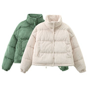 Dames Corduroy Puffer Jas | Belouise