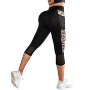 Dames Trendy Veelzijdige Hoge Taille Yoga Sport Legging met Luipaard Accent en Zakken | Amauri