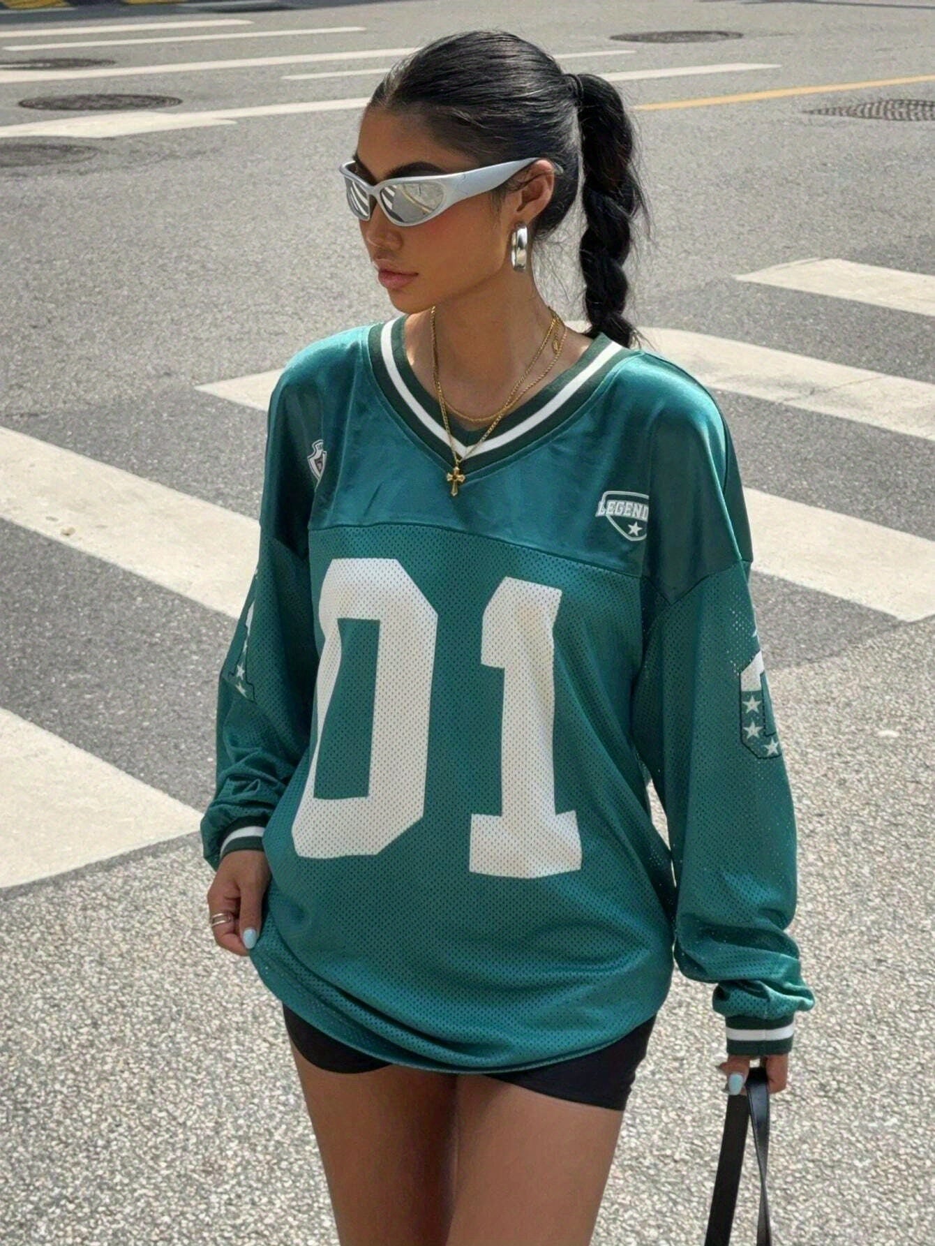 Dames Oversized Football T-shirt met Nummerprint | Sporty Streetstyle Statement | Glaudia