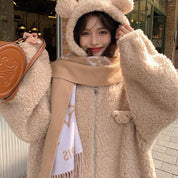 Dames Warme Trendy Teddy jas met berenoren | Boise