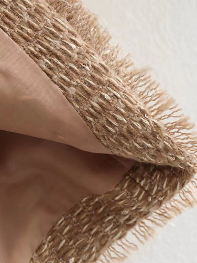 Dames Stijlvolle Trendy Parijs Style Boucle Jas met Gouden Knopen en Zakken | Balencia