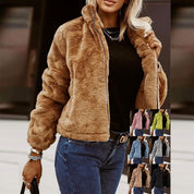 Dames Zachte Tijdloze Teddy Jas met Rits | Beliana