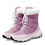 Dames Trendy Warme Winterboots met Zachte Voering en Veters | Ewalda