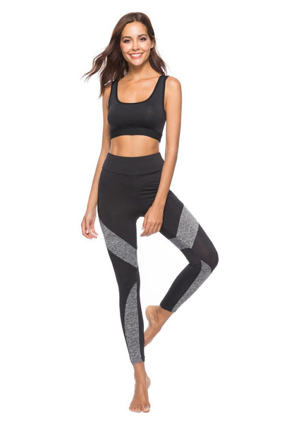 Dames Stijlvolle Hoge Taille Sport Legging met Kleurvlak Details | Amaze