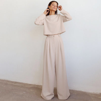 Dames Co-Ord Set met Wijde Broek en Lange Mouw Top | Devani