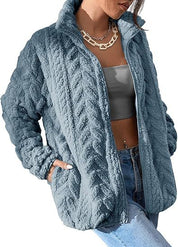 Dames Veelzijdige Elegante Fleece Vest met Kabel Patroon | Solar