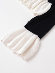 Dames Elegante Luxe Parijs Look Gebreid Vest met Volant Details en knopen | Racky