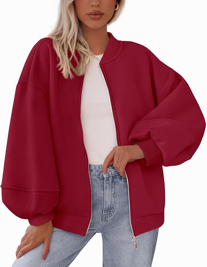 Dames Tijdloze Sportieve Oversized Bomber Jack met Rits | Boraisa