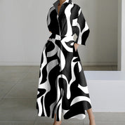 Dames Elegante Jurk met Overhemdkraag | Nadira