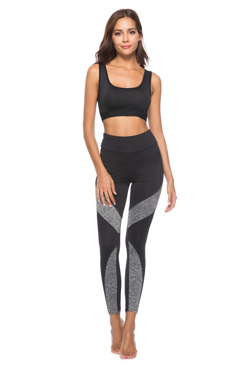 Dames Stijlvolle Hoge Taille Sport Legging met Kleurvlak Details | Amaze