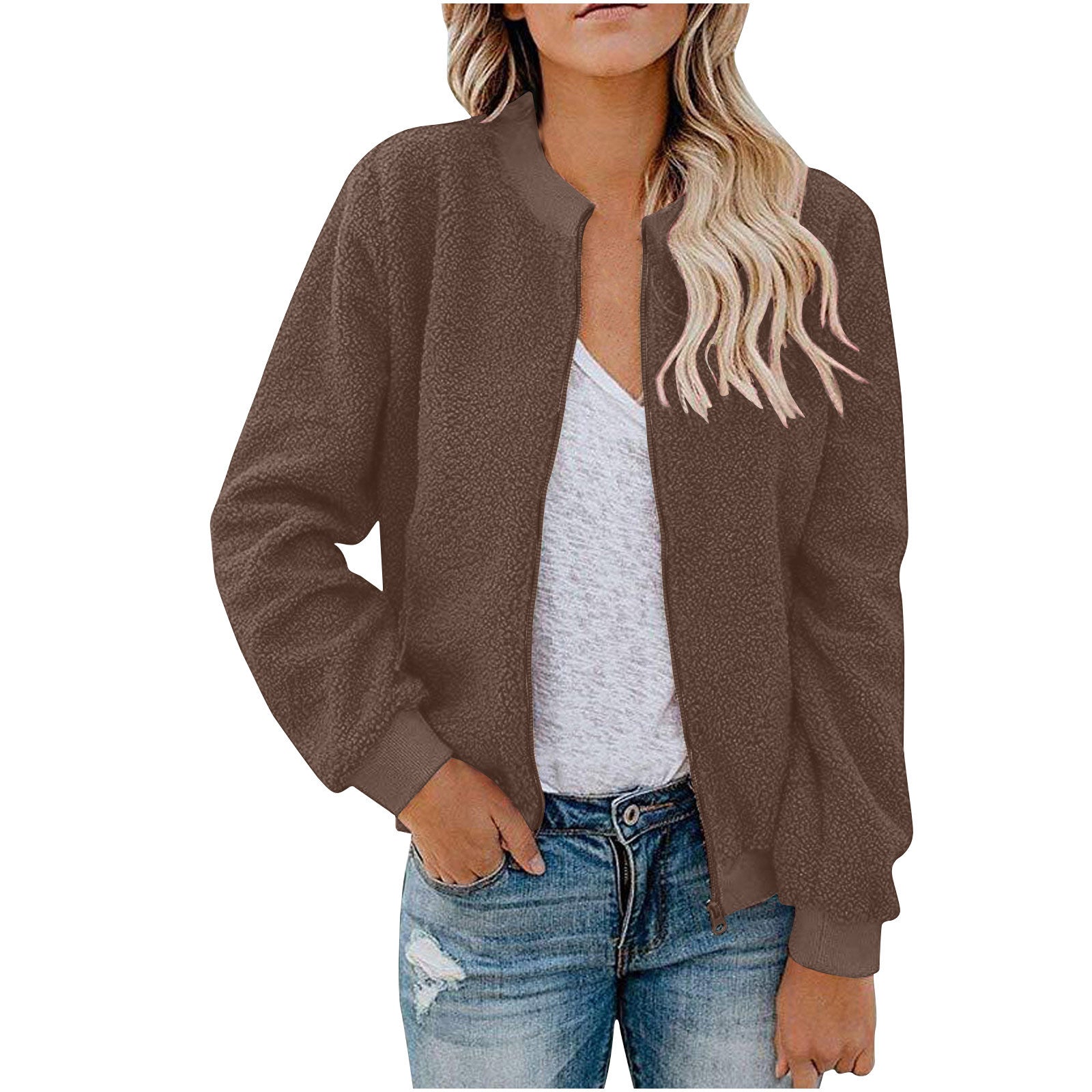 Dames Warme Zachte Teddy Bomber Jas | Baylin