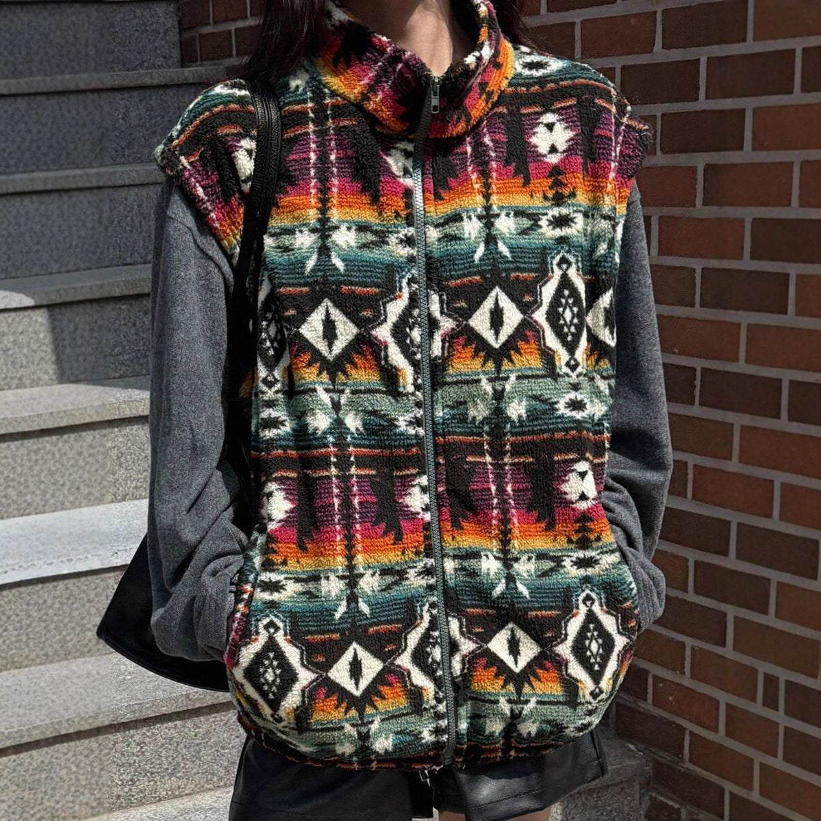 Dames Warme Elegante Fleece Bodywarmer met Aztec Print | Barucha