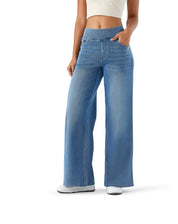 Dames Wijde Denim Broek met Stretch | Azora