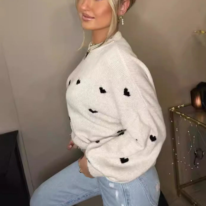 Dames Zachte Stijlvolle Hartjes Trui | Rossy