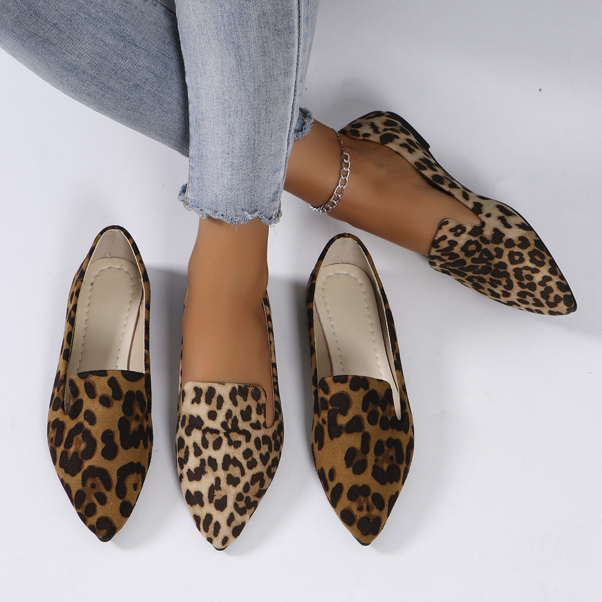 Dames Panterprint Ballerina’s met Puntige Neus - Trendy Loafers | Evaria