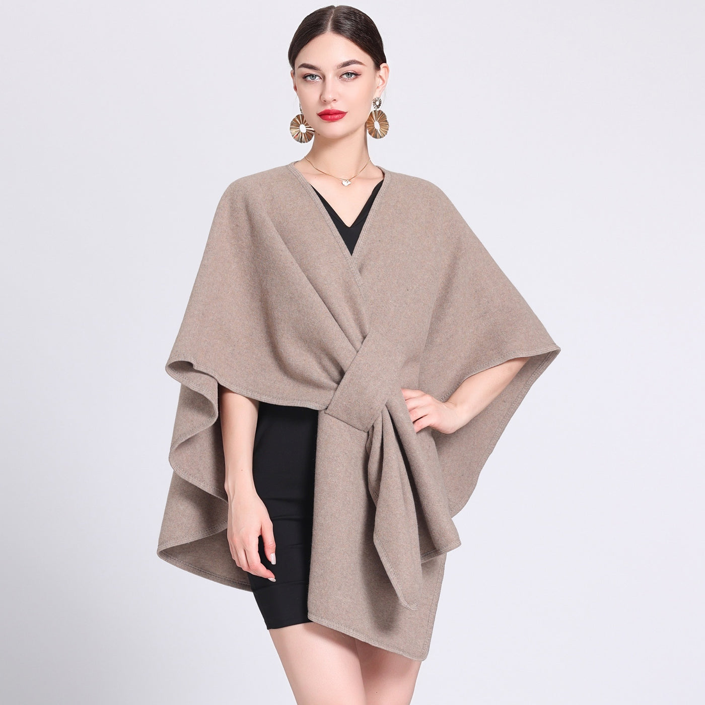 Dames Stijlvolle Elegante Poncho met Riem Detail | Leandra