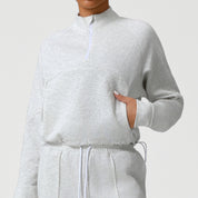 Dames Sportieve Sweater met Halve Rits en Elastiek Detail | Selva