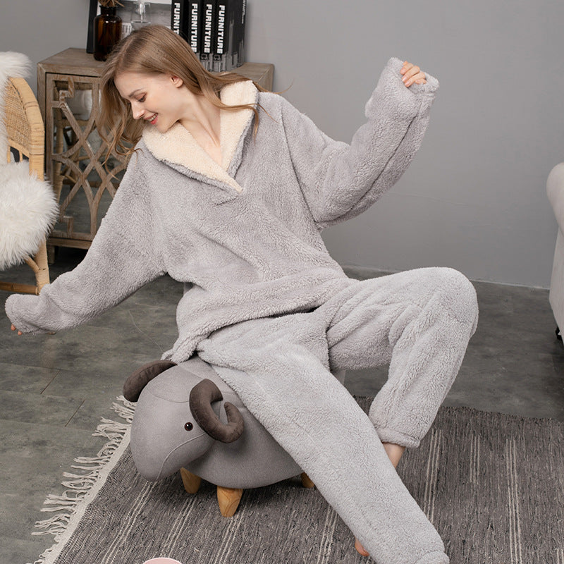 Dames Warme Fleece Pyjama Set | Firouze