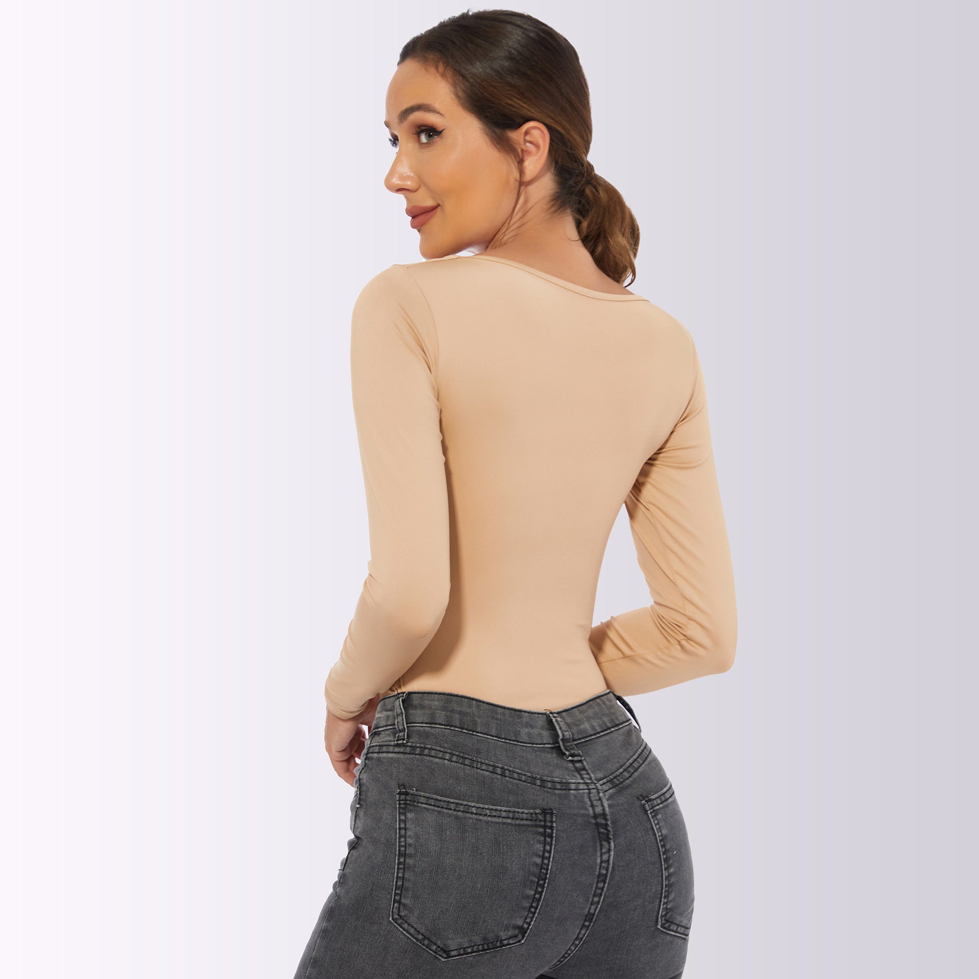 Dames Comfortabele Corrigerende Bodysuit met Lange Mouwen | Moana