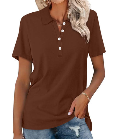 Dames Basic Veelzijdige Alledaagse Polo Top met Korte Mouwen | Tascha
