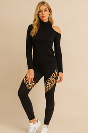 Dames Hoge Taille Sportlegging met Luipaarddetails | Adinda