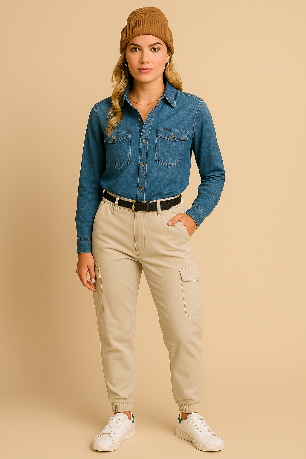 Dames Slim Fit Cargo Broek met Zakken | Agnetha