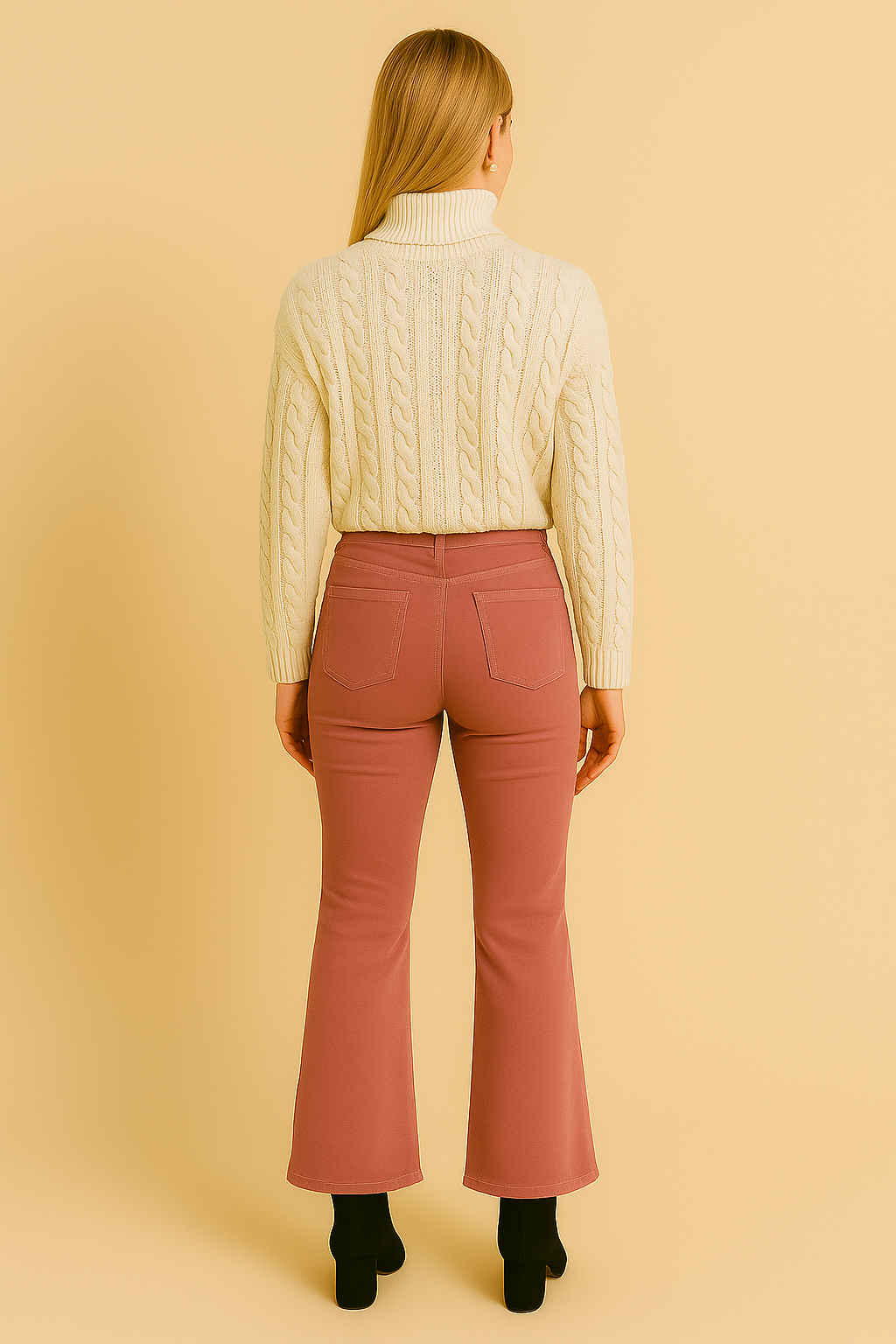 Dames Suède Broek met Uitlopende Pijpen | Angie