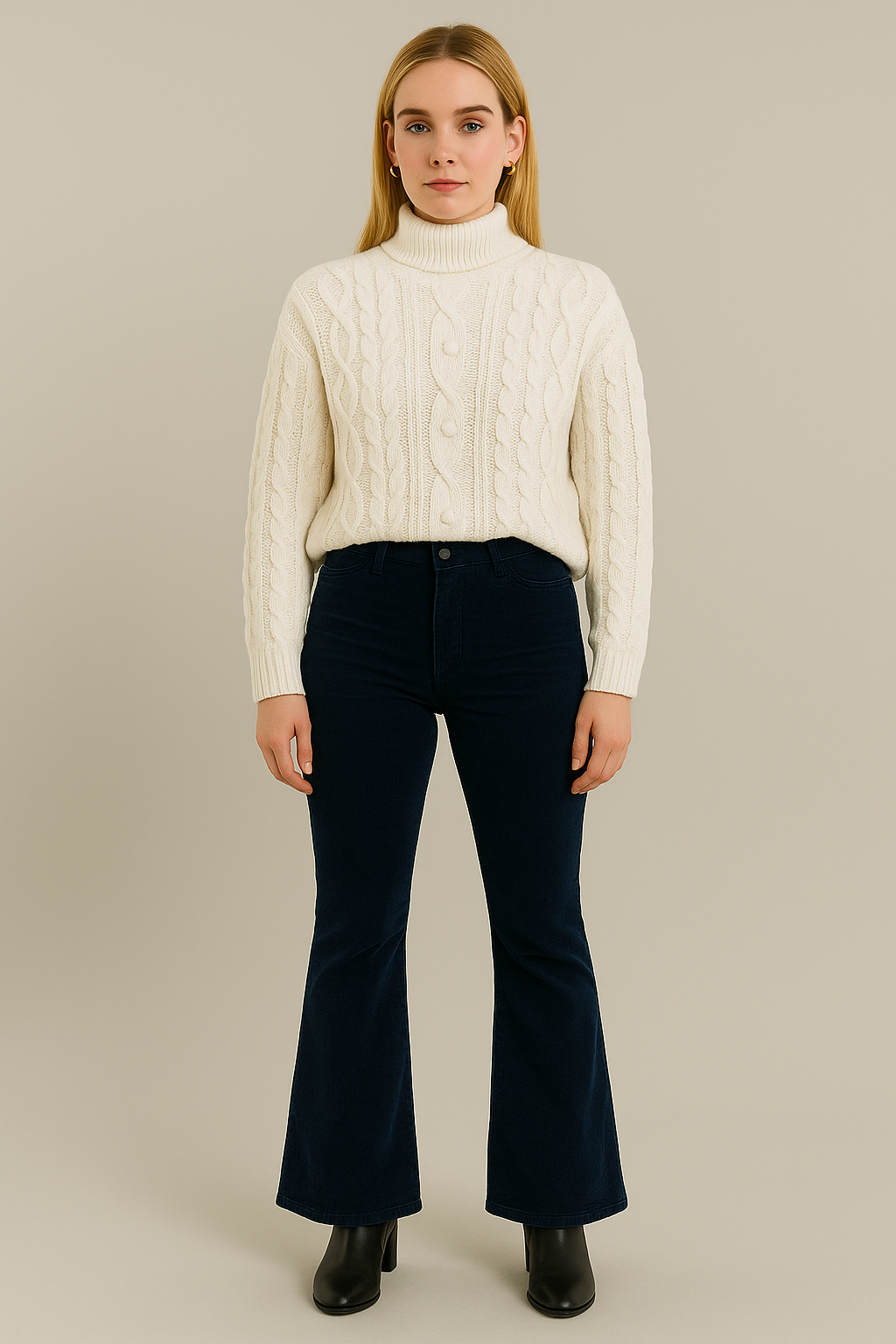 Dames Suède Broek met Uitlopende Pijpen | Angie