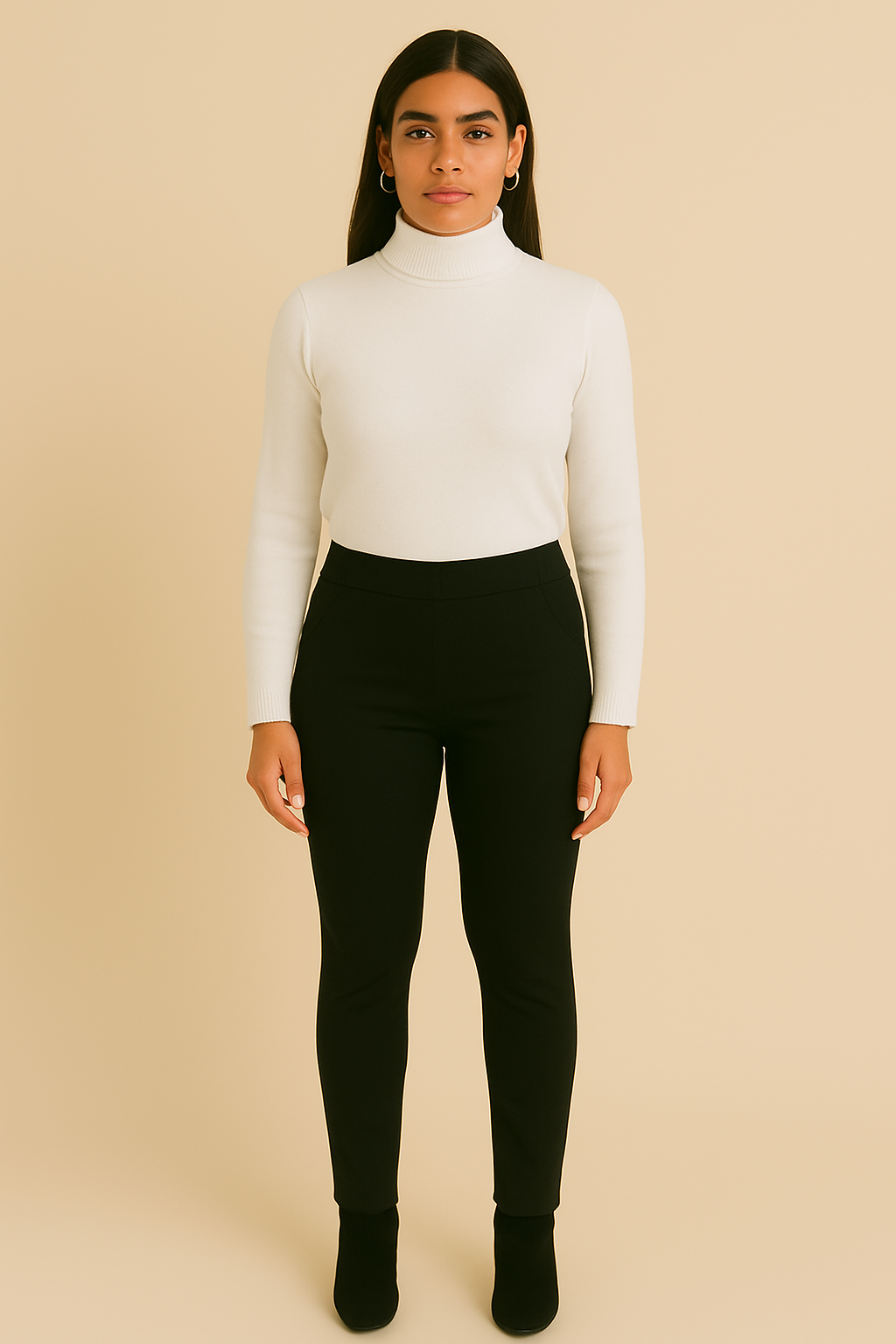 Dames Stretch Broek met Hoge Taille | Arielle