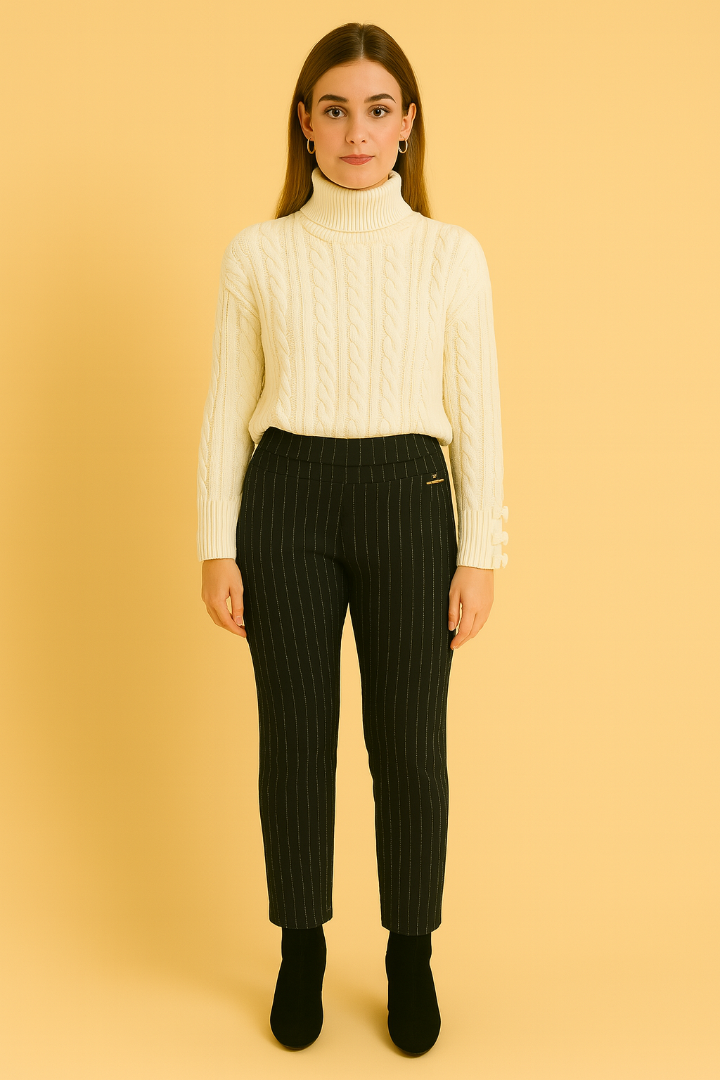 Dames Stretch Broek met Hoge Taille | Arielle