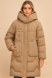 Dames Koreaanse Style Trendy Essential Lange Gewatteerde Puffer Winter Jas | Baloa