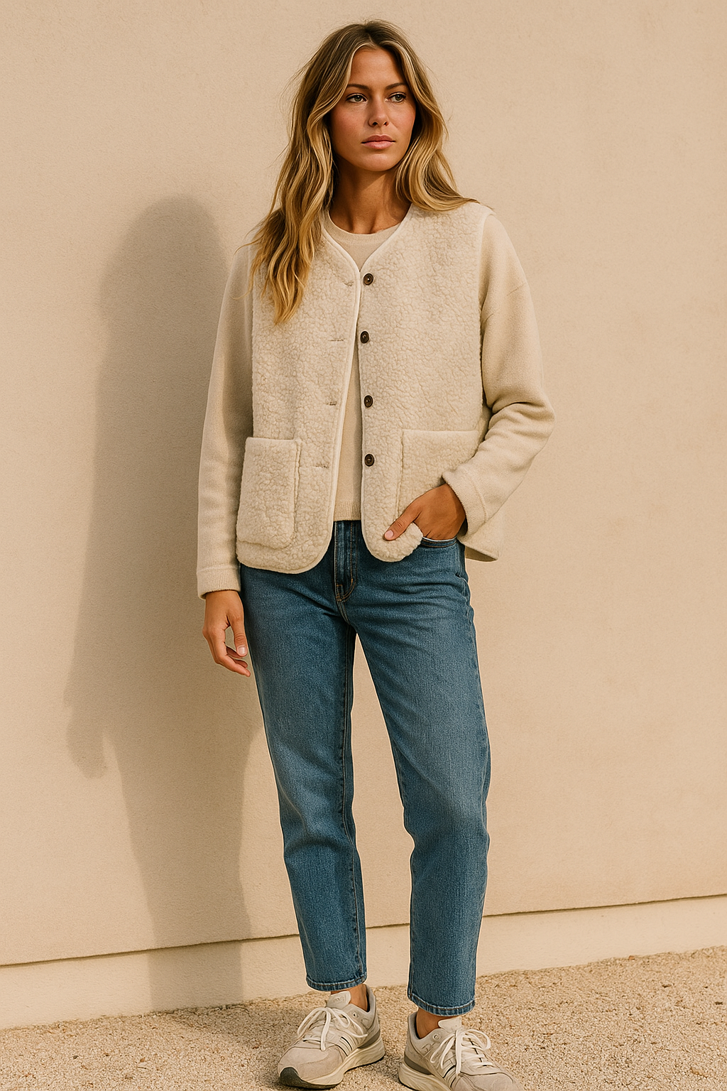 Dames Veelzijdige Basic Trendy Zachte Teddy Bodywarmer Gilet | Bantosha