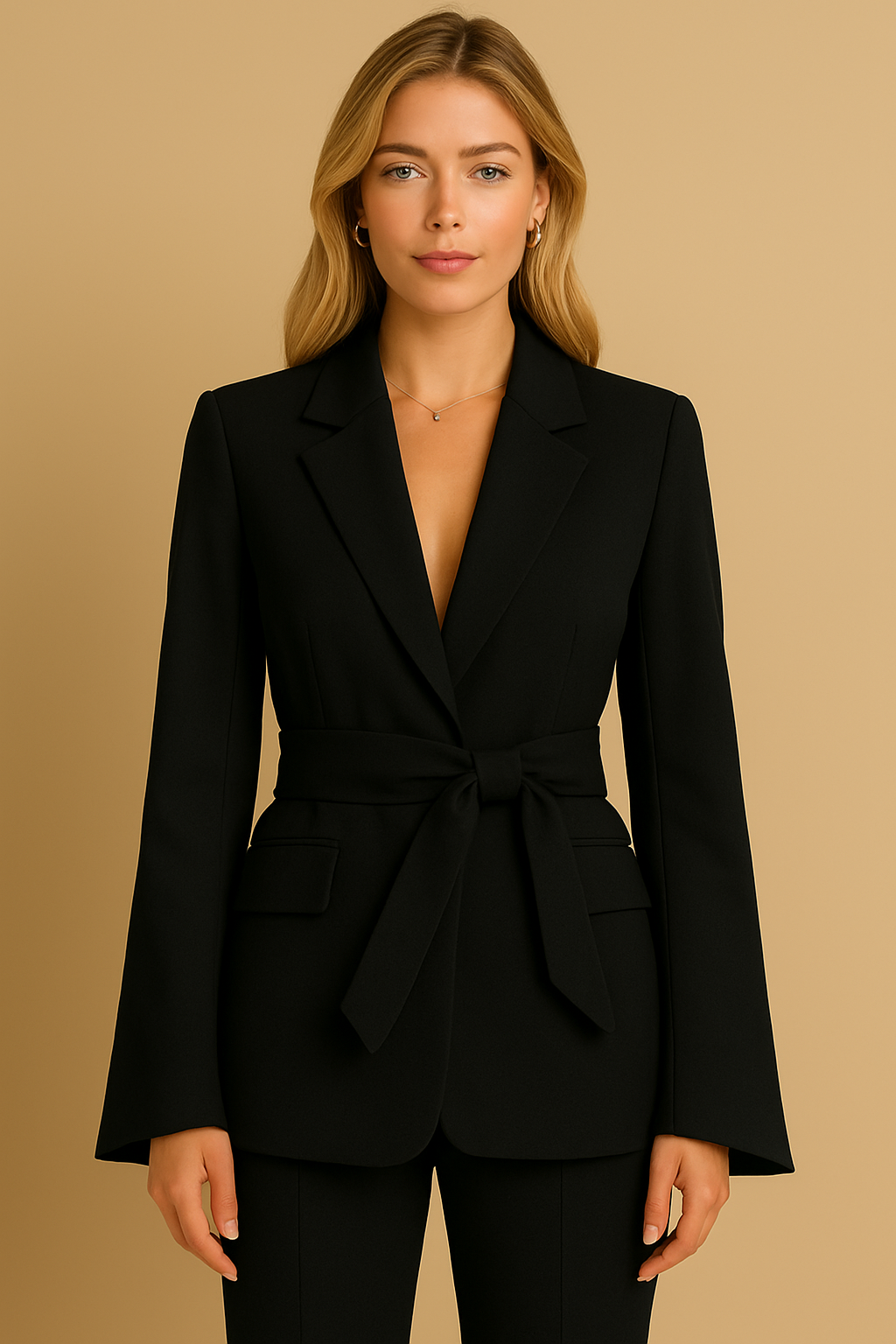 Dames Blazer met Ceintuur en Lange Mouwen | Barbara