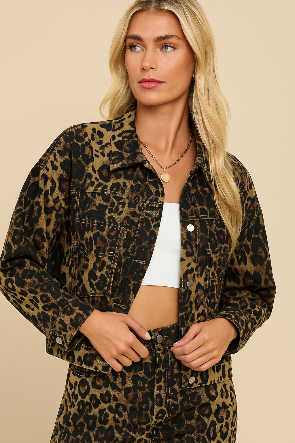 Dames Stijlvolle Modieuze Streetstyle Tucker Jas met Leopard Print | Barletta