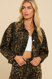 Dames Stijlvolle Modieuze Streetstyle Tucker Jas met Leopard Print | Barletta